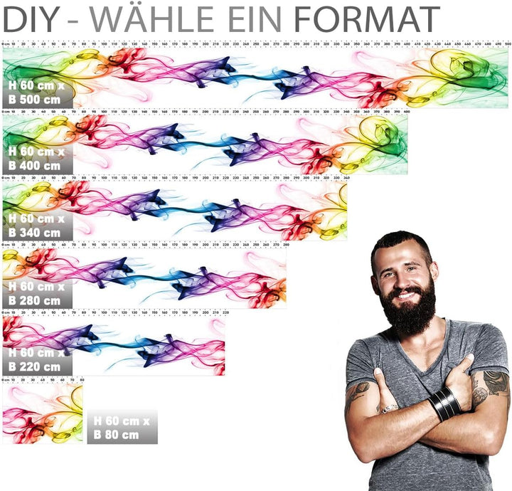 StickerProfis Küchenrückwand selbstklebend Glasoptik - BUNTER Rauch - 1.8mm, Versteift, alle Untergr