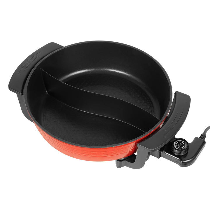 Hot Pot Elektrisch,6L 1360W Elektrisch Hotpot mit 5 Temperatur Einstellstufe und Qualitätsglasdeckel