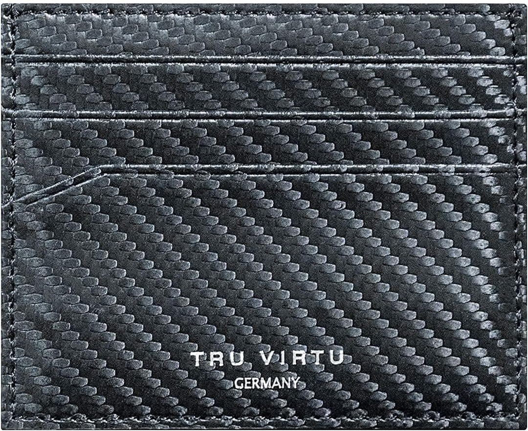 Tru Virtu® Ultra Slim Wallet Carbon Kartenetui I Kreditkartenetui I Kartenetui-RFID-NFC-Schutz I Kar