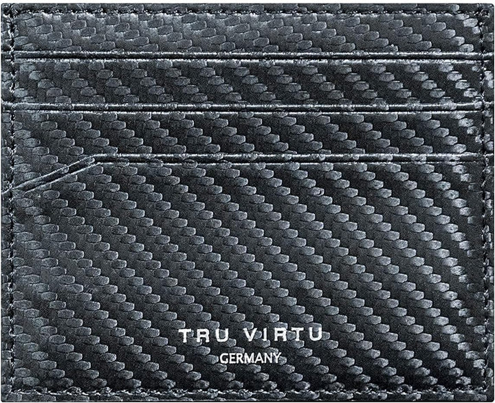 Tru Virtu® Ultra Slim Wallet Carbon Kartenetui I Kreditkartenetui I Kartenetui-RFID-NFC-Schutz I Kar