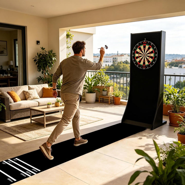Dartmatte, Dartteppich Mit Abwurflinie, Professioneller Dartteppich rutschfeste Darts Bodenmatte Für