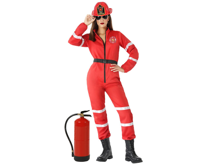 ATOSA Damen 66217 M-L Rotes Frauen-Feuerwehrmann-Kostüm, Rojo