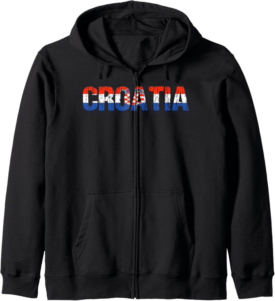 Croatia Flag Kroatien Hrvatska Soccer Distressed Croatian Kapuzenjacke