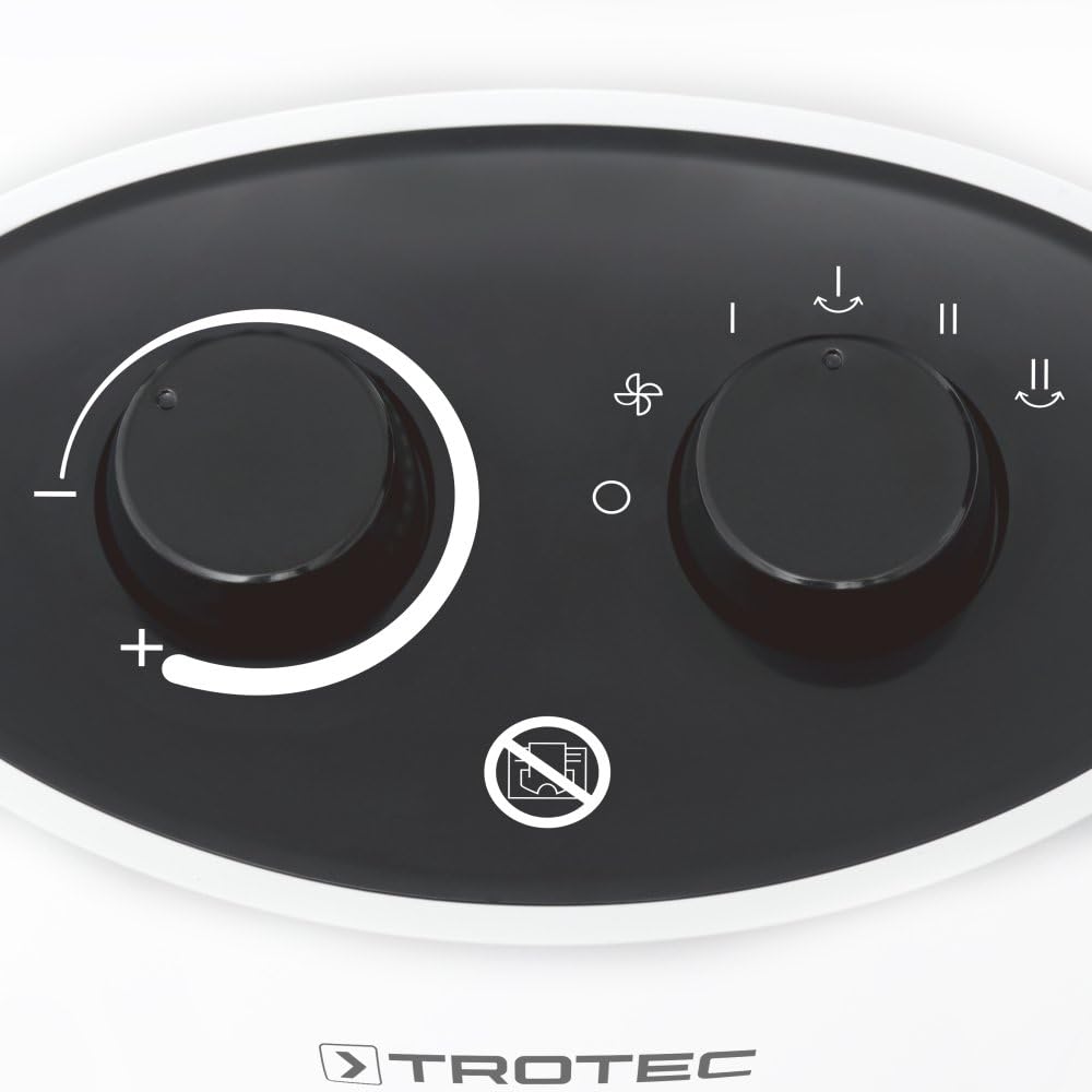 TROTEC Keramik Heizlüfter TFC 18 E – Heizleistung 1100 W / 1800 W – Elektroheizung mit Thermostat, R