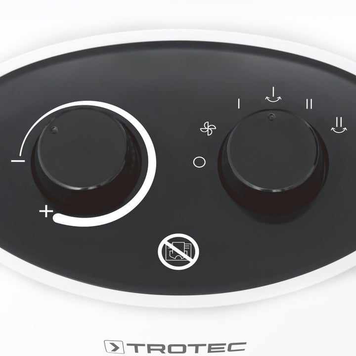 TROTEC Keramik Heizlüfter TFC 18 E – Heizleistung 1100 W / 1800 W – Elektroheizung mit Thermostat, R