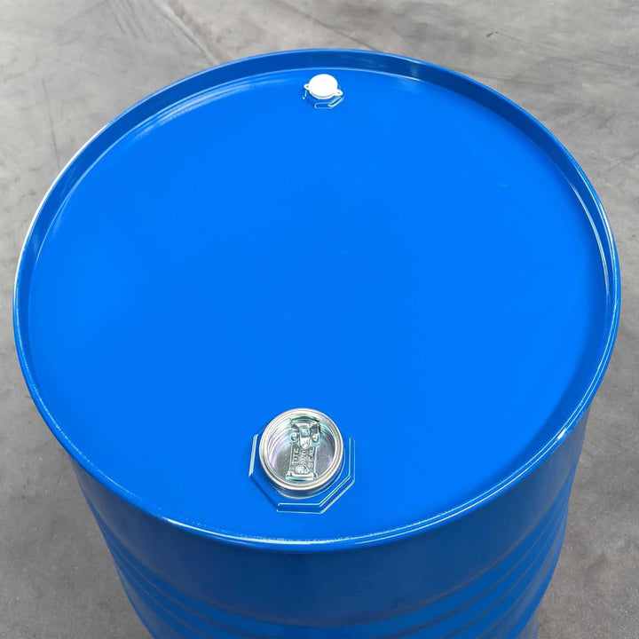 Maier Stahlfass Blechfass Spundfass Ölfass Deckelfass Metallfass, 216 Liter (blau)