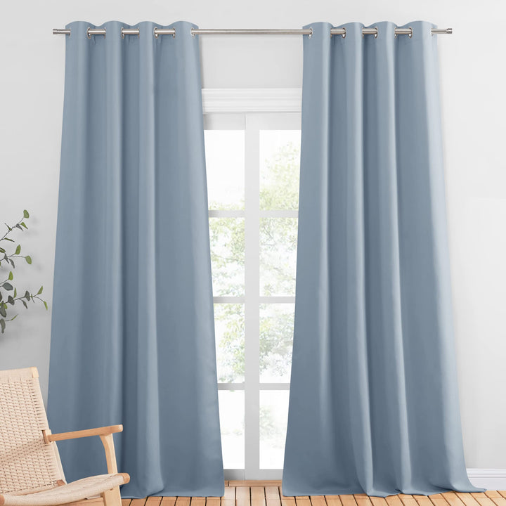 PONY DANCE Curtains for Living Room Blickdichte Gardienen 2-Set H 240 x B 140 cm Wohnzimmer Gardinen