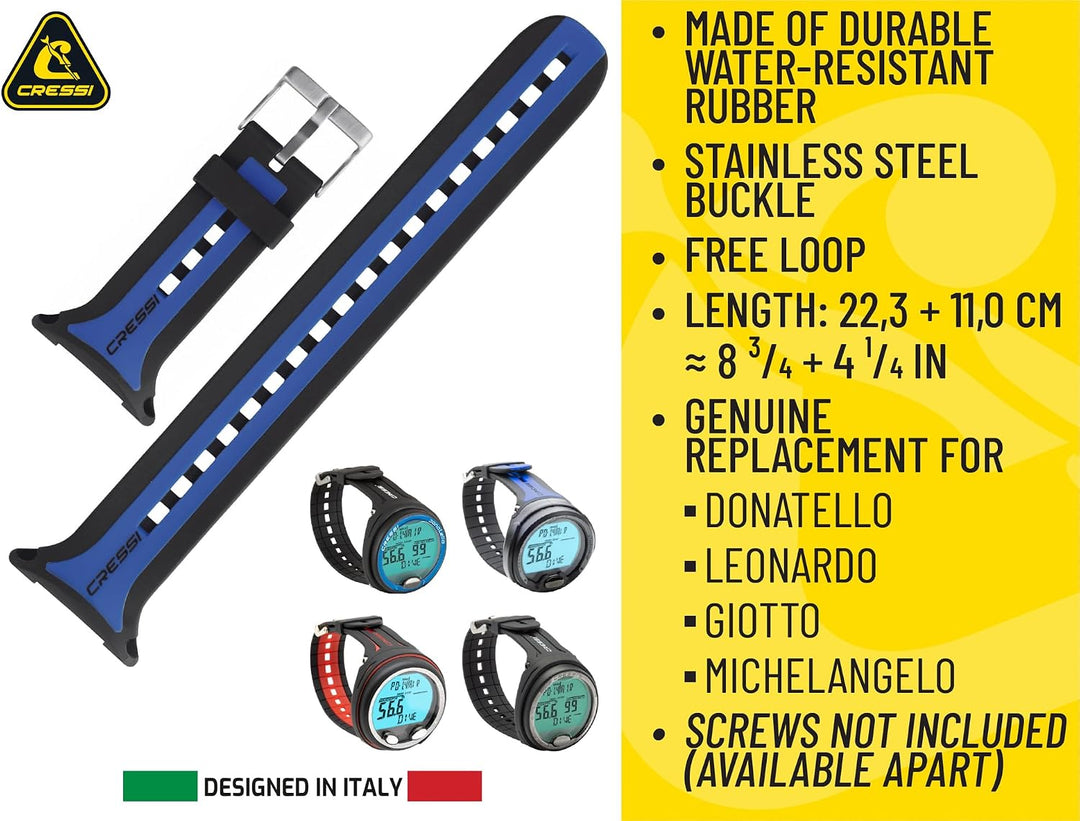 Cressi Original Strap for Diving Watch/Computer - Verschiedene Modelle und Farben für Cressi Taucher