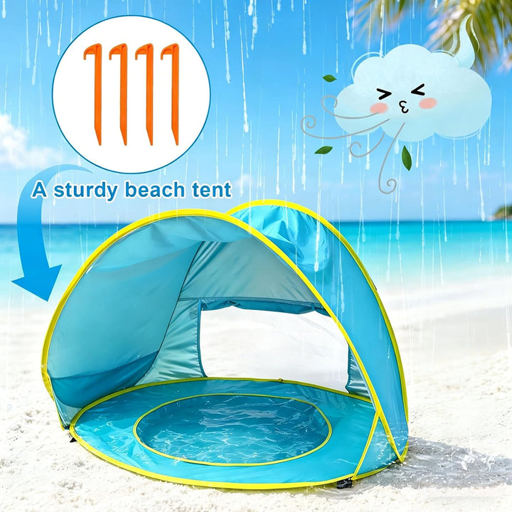 Strandmuschel Strandzelt Pop-up Strand Zelt mit trennbarer Pool UV-Schutz UPF 50+ Sun Shade Shelter