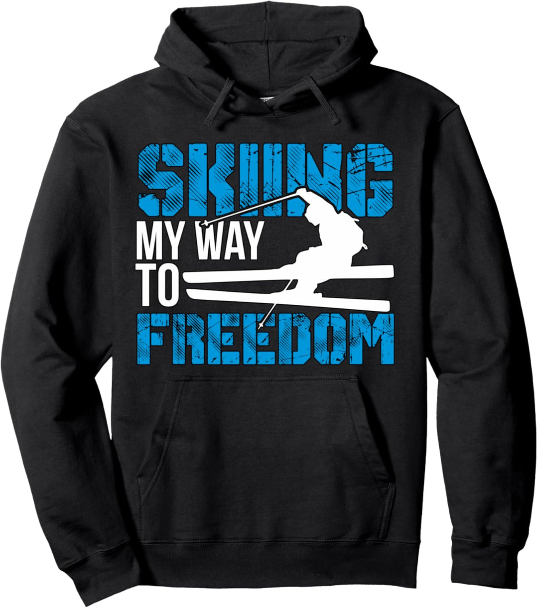 Lustige Skifahren Mein Weg zur Freiheit Ski Pullover Hoodie
