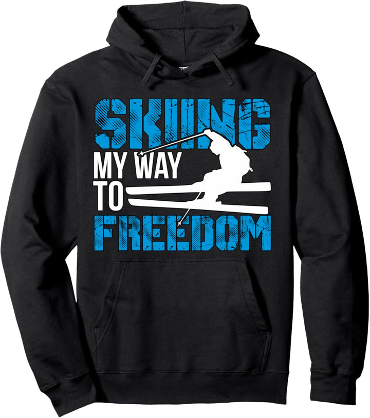 Lustige Skifahren Mein Weg zur Freiheit Ski Pullover Hoodie
