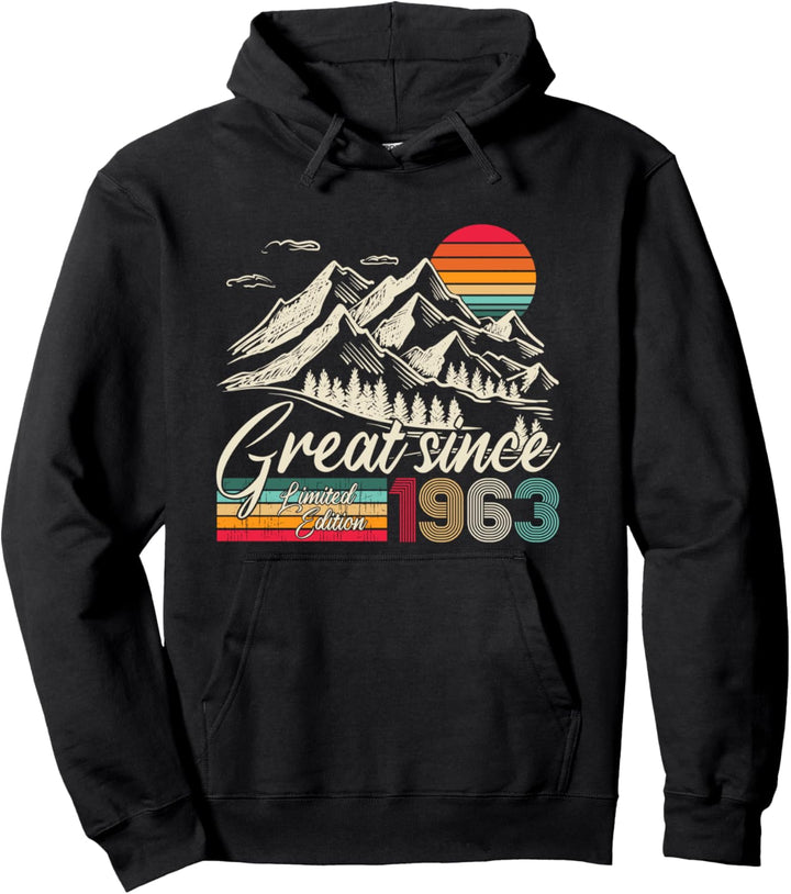 Jahrgang 1963 Mann Frau lustige Geschenke zum 60. Geburtstag Pullover Hoodie