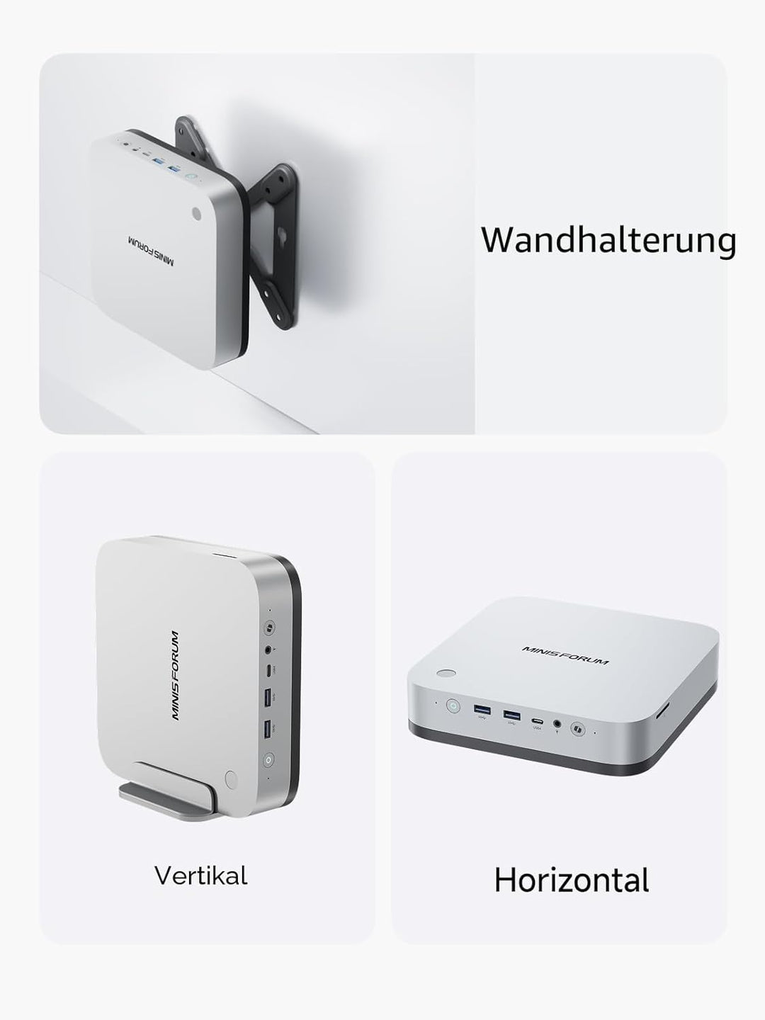 MINIS FORUM AI X1 Pro Mini PC, AMD Ryzen AI 9 HX370 (12 Kerne/24 Threads, bis zu 5,1 GHz) und AMD Ra
