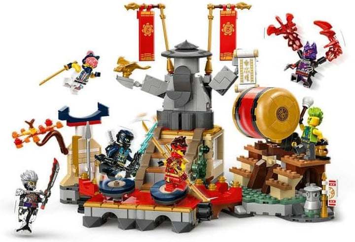 LEGO NINJAGO Turnier-Arena Abenteuer-Spielzeug für Kinder, Ninja-Spielset mit 6 Minifiguren, sammelb