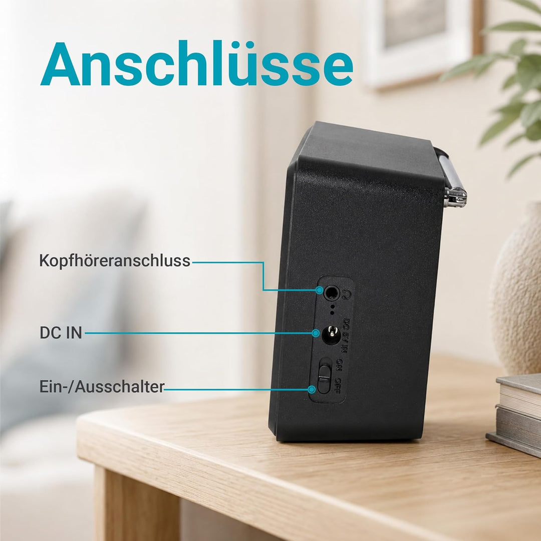 XORO DAB 142 - Tragbares Digitalradio, UKW und DAB+ Empfang, Senderspeicher, RDS-Funktion, Wecker, B