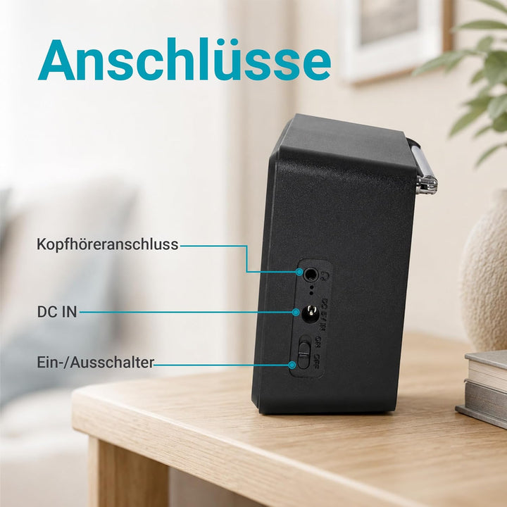 XORO DAB 142 - Tragbares Digitalradio, UKW und DAB+ Empfang, Senderspeicher, RDS-Funktion, Wecker, B