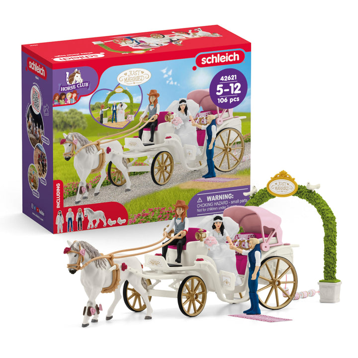 schleich 42641 Hochzeitskutsche, ab 5 Jahren, HORSE CLUB - Spielset, 106 Teile, Mehrfarbig/Meereswel