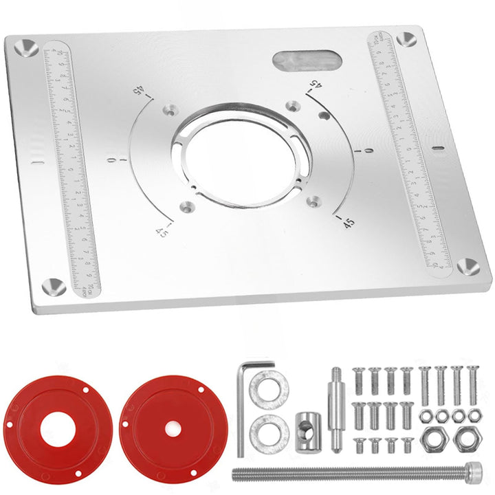 Oberfräse Einlegeplatte, Aluminium Router Tischeinsatzplatte mit Hebefunktion Oberfräse Tisch Einsat
