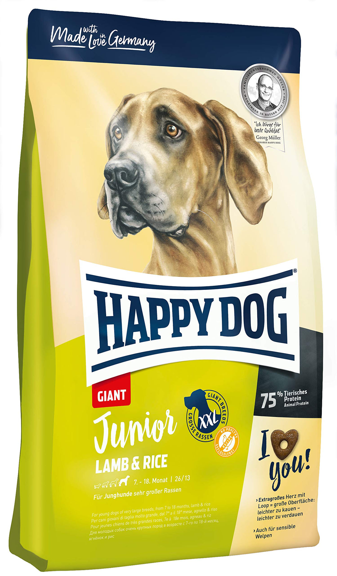 Happy Dog 60596 - Supreme Junior Giant Lamb & Rice - Alleinfutter für Junghunde grosser Rassen - 15