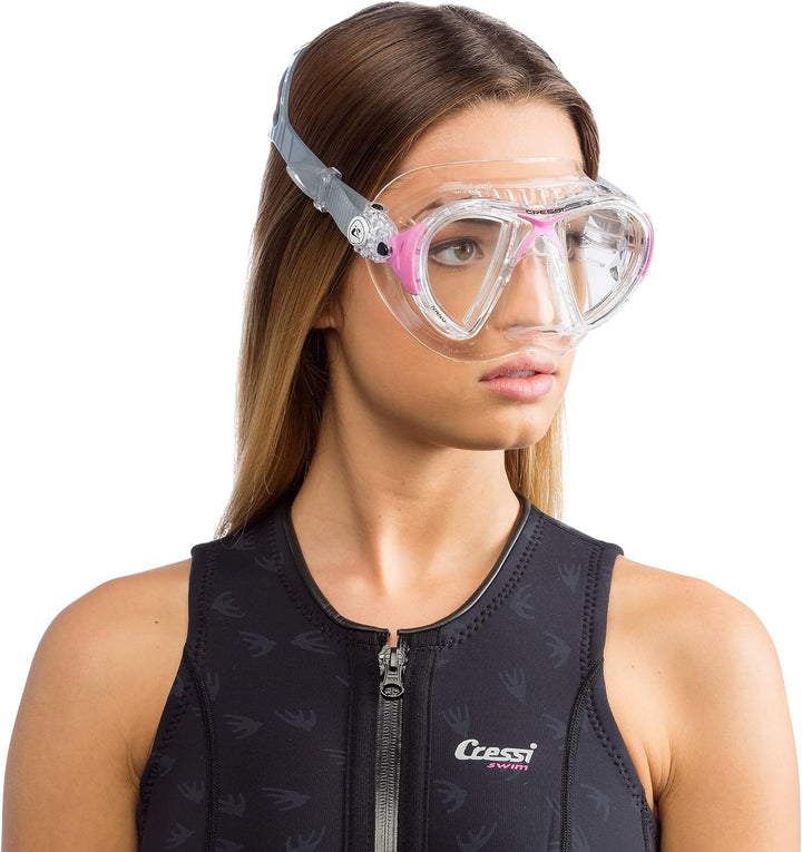 Cressi Herren Nano Taucherbrille UNI Transparent/Rosa, UNI Transparent/Rosa