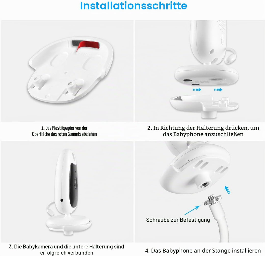 HOLACA Babyphone Halterung für BOIFUN Babyphone mit Kamera 2,4 Ghz, Flexibler Ständer Kompatibel mit