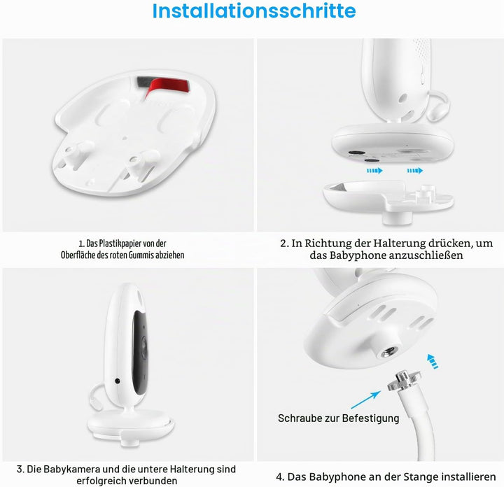 HOLACA Babyphone Halterung für BOIFUN Babyphone mit Kamera 2,4 Ghz, Flexibler Ständer Kompatibel mit