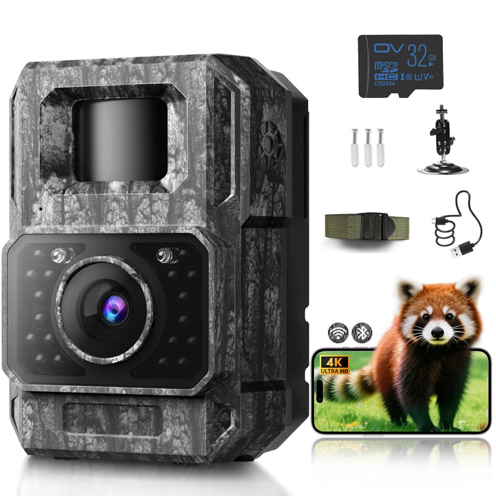 MAXDONE Wildkamera mit Handyübertragung APP - Wildtierkamera 4K 64MP HD mit WLAN Bluetooth Bewegungs