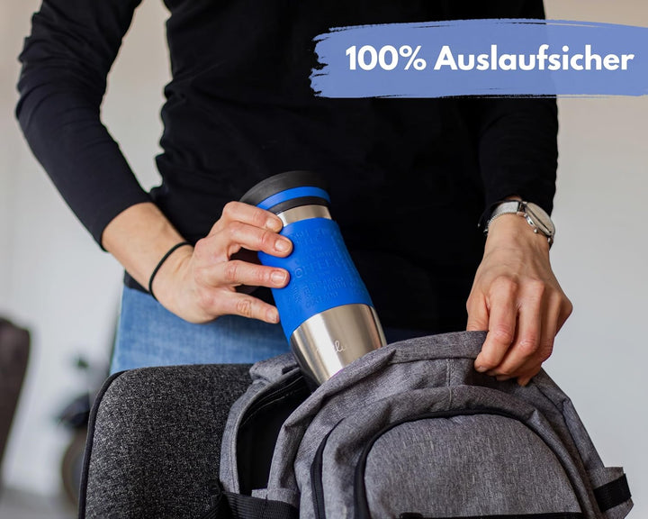 Milu Thermobecher 370ml 450ml Isolierbecher Kaffeebecher to go - 100% Auslaufsicher - Trinkbecher au