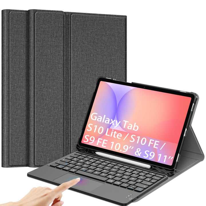 FINTIE Tastatur Hülle für Samsung Galaxy Tab S10 Lite/S10 FE/S9 FE 10.9" & S9 11" Tablet, Deutscher