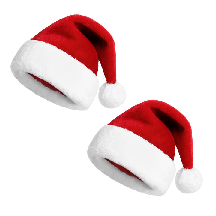 KONVINIT Weihnachtsmütze Nikolausmütze Erwachsene Plüsch Rand Weihnachtsfeier Rote Santa Mütze Nikol