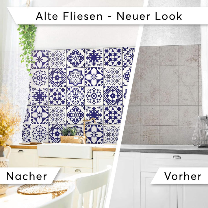 20 Stück Fliesenfolie für Bad und Küche 20x20 cm - Mosaikfliesen, Fliesensticker - selbstklebende Fl