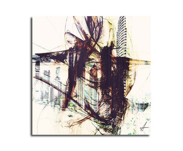 Paul Sinus Art Skyscraper - Bild auf Leinwand Abstrakt330_60x60cm Bild auf Leinwand Abstraktes Bild