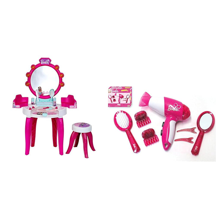 Theo Klein 5328 Barbie Schönheitsstudio mit Licht- und Soundfunktion & 5790 Barbie Frisier-Set I Zub