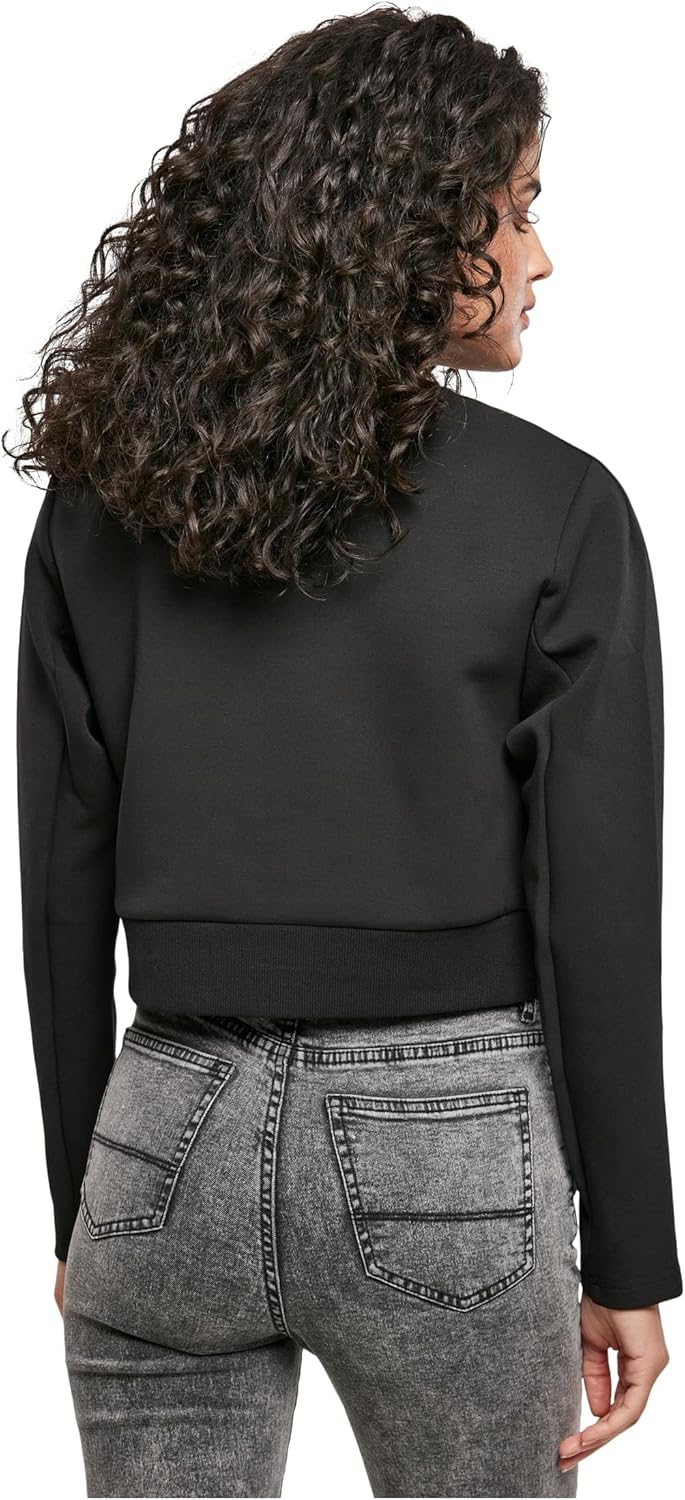 Urban Classics Damen Ladies Interlock Short Turtleneck Crew Sweatshirts L Schwarz, L Schwarz