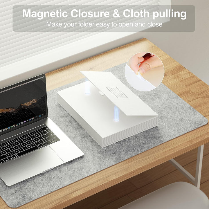 JiaWei Dokumentenmappe A4 mit Magnetisch Deckel, 13 Fächern, Fächermappe mit Etiketten, Aus 2250 g/m
