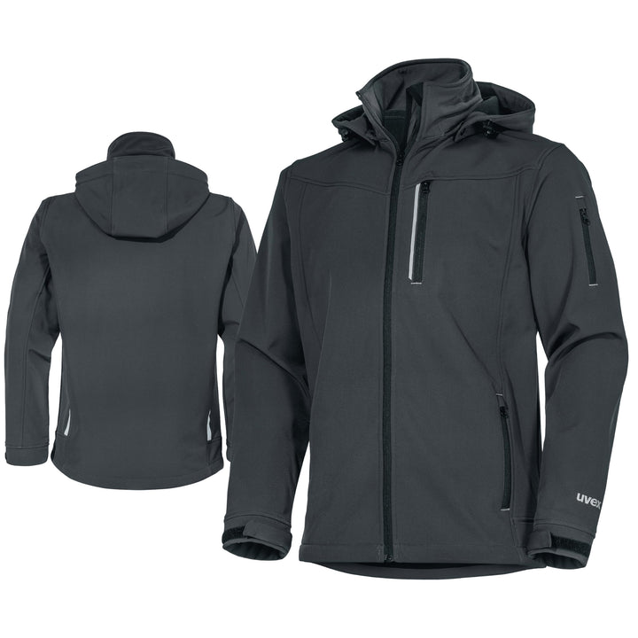 Uvex tune-up Softshell-Arbeitsjacke - für Herren - Outdoorjacke M Schwarz, M Schwarz
