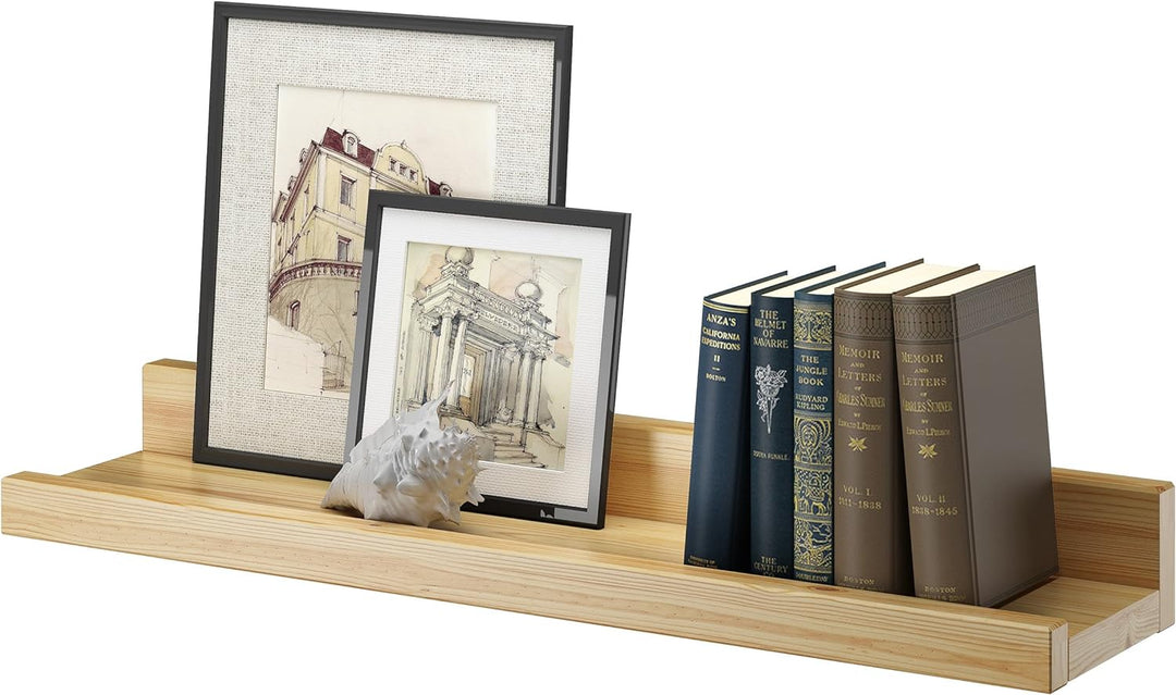 Erst-Holz Wandregal Massivholz Kiefer Fotoleiste für Bilder Bücher und Deko 90.82-12