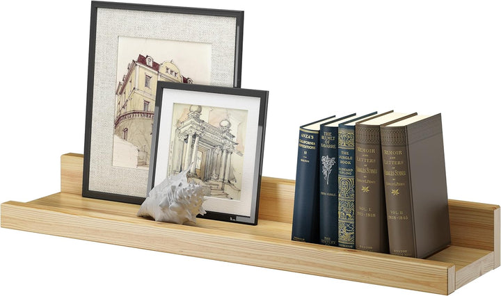 Erst-Holz Wandregal Massivholz Kiefer Fotoleiste für Bilder Bücher und Deko 90.82-12