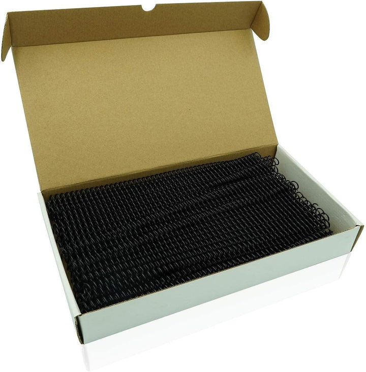 Binditek Kunststoff-Spiralbindungsspulen, 12 mm, Kapazität 90 Blatt, 4:1-Teilung, schwarz, 48 Schlau