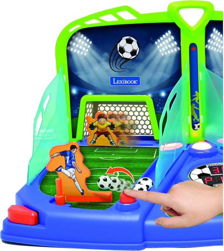 Lexibook, elektronisches Fussballspiel mit Licht- und Soundeffekten für 2 Spieler, Blau/Grün, JG945