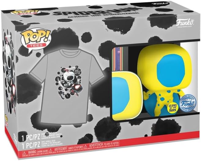 Funko POP! &amp; Tee: Spider-Man: Across The Spider-Verse - Blacklight - Glow In The Dark - Small - Nan