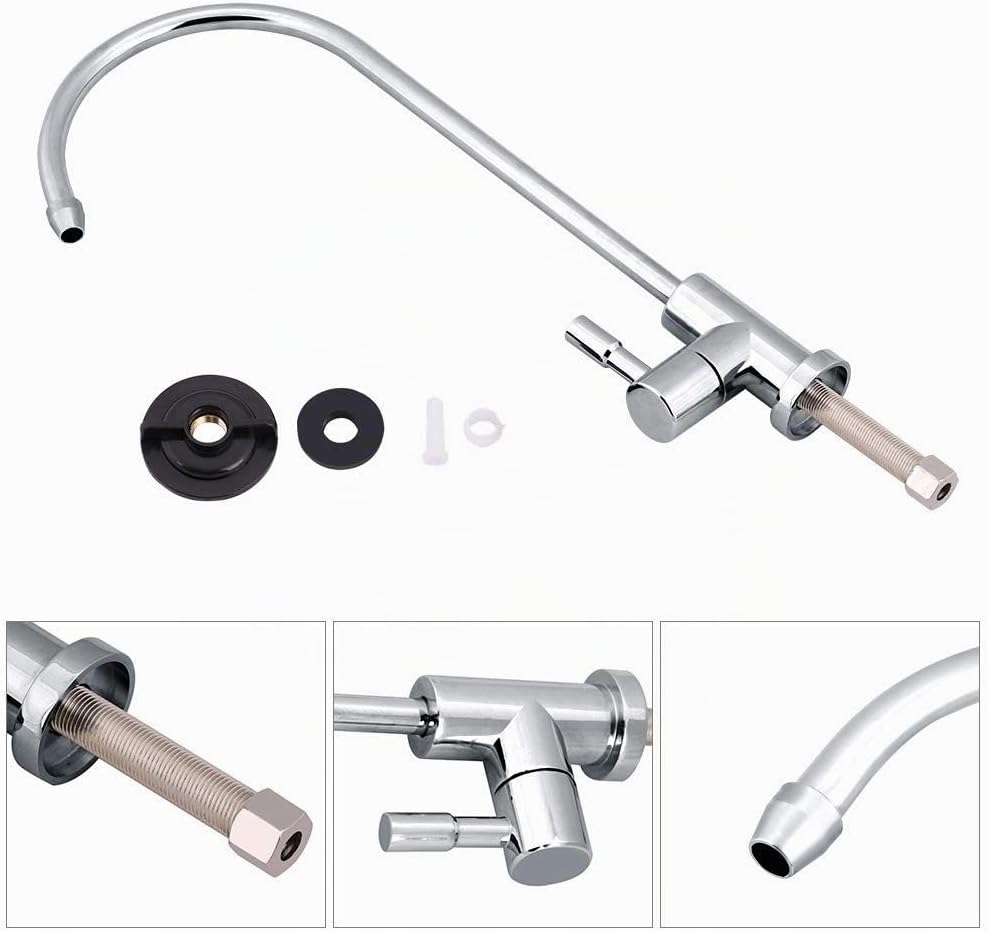 Umkehrosmose Wasserfilter Wasserhahn, 1/4'' RO Osmoseanlage Trinkwasser Wasserhahn, 360° Schwenkbar