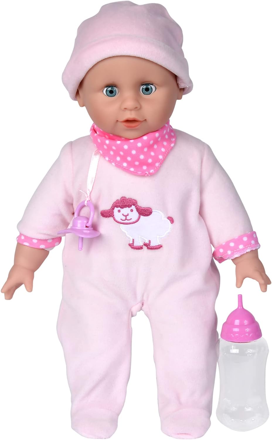 Simba 105140009 - Laura Bottle Feeding, Weichkörperpuppe mit Schlafaugen, trinkt vom Fläschchen und