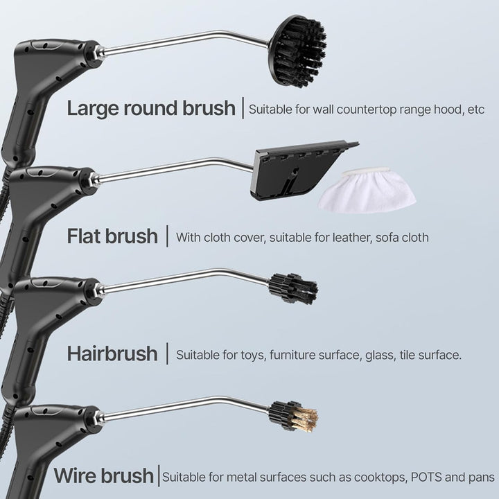 Irishom Handheld Multi-Surface with 6pcs Accessories Screen 6 Levels Adjustable 105℃/221℉ Deep Clean