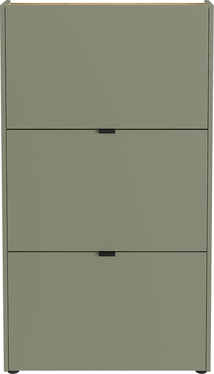 GERMANIA DIE MÖBELMACHER Germania Schuhschrank 3235-629, in Taupegrün/Navarra-Eiche-Nb., mit Klappen