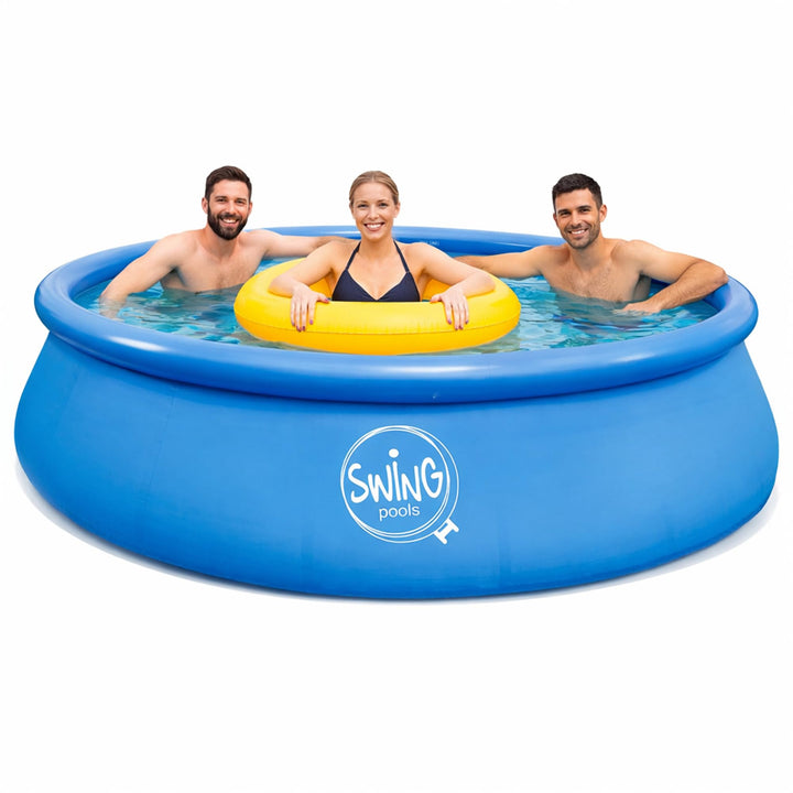 HAF® Swing Quick Up Pool in blau mit den Massen 366 x 76 cm | ca. 5.600 Liter Wasserkapazität | Selb