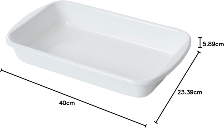 Riess, 0435-033, Auflaufform 36/21, CLASSIC- WEISS, Höhe 5.7 cm, Länge 40 cm, Breite 21 cm, Emaille,