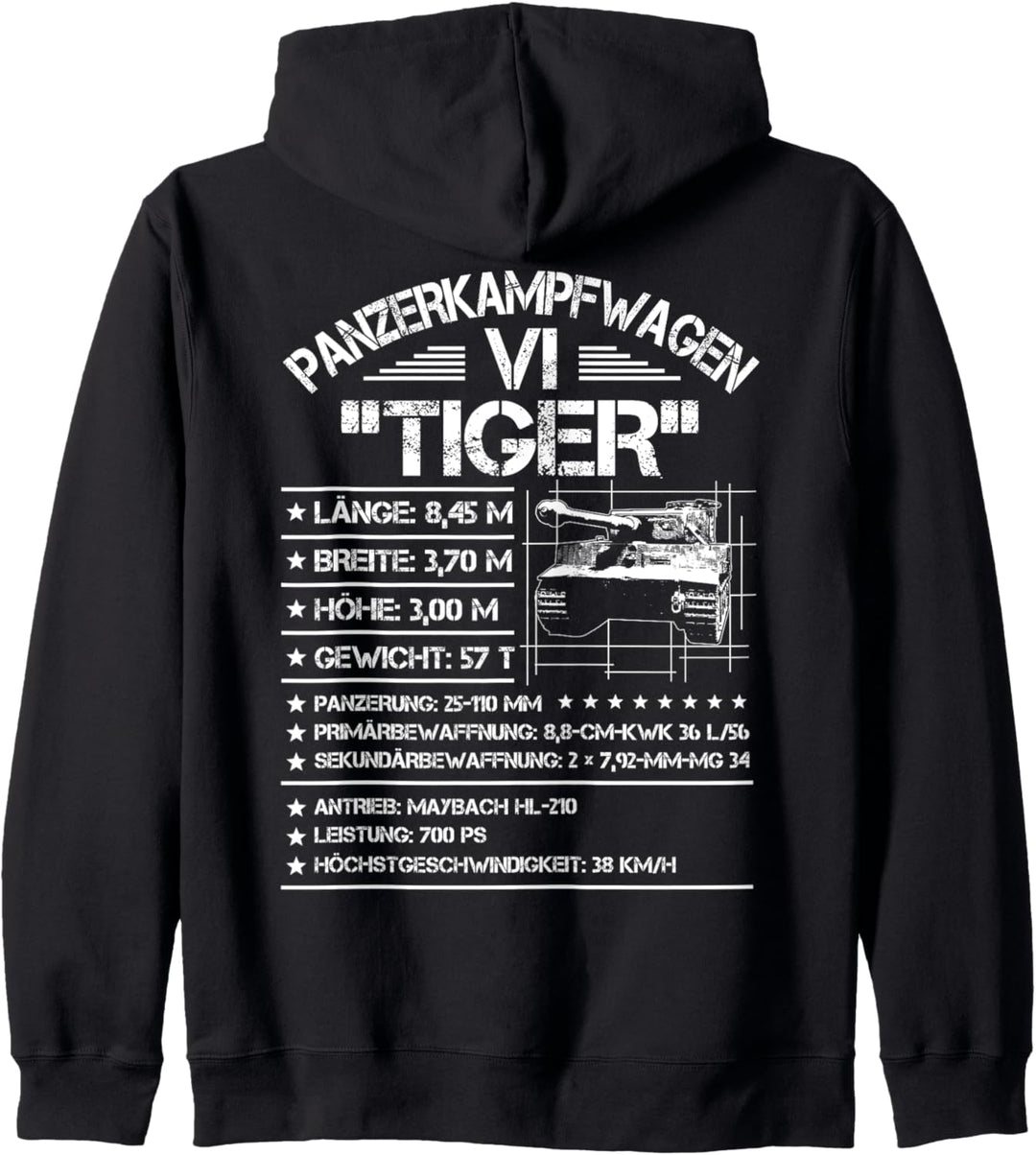 Panzerfahrer Panzerkampfwagen VI Tiger Panzer Kapuzenjacke