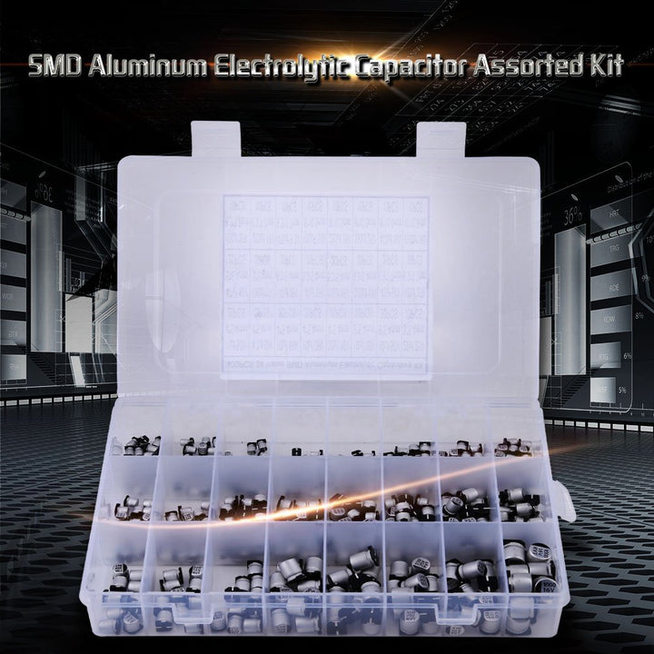 24 Value 400Pcs Elektrolytkondensator-Sortiment-Box-Kit, SMD-Aluminium-Elektrolytkondensator-Sortime