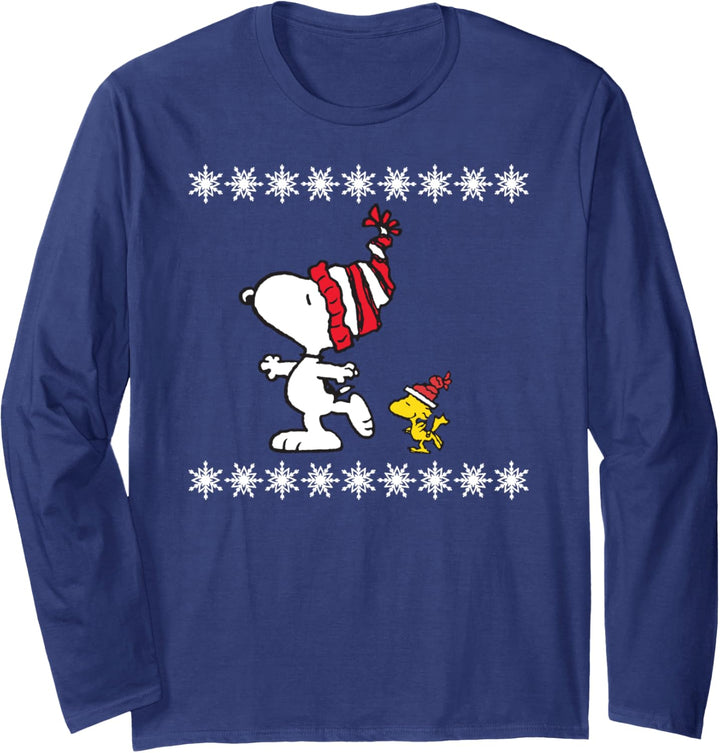 Peanuts Weihnachten Schlittschuh Langarmshirt